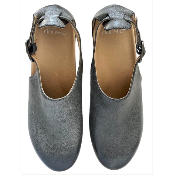 NEW DANSKO SASSY CLOGS GREY SLATE MILLED BURNISHED LEATHER SHOES WOMENS 40 9 9.5 - Picture 11 of 13